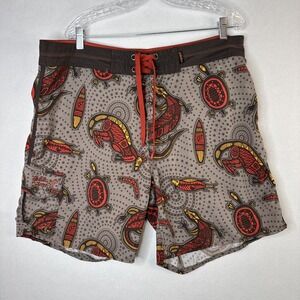 Golden Breed Surf Board Shorts Tribal Print Mens 38 Swim Trunks